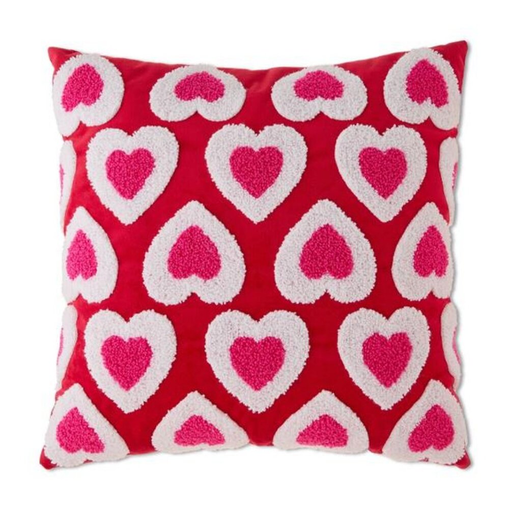 Celebration Checkered Heart Decorative Pillow, Multicolor, Valentine's Day